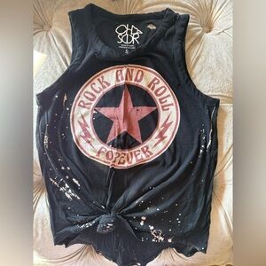 Chaser Oh So Rare Black 'Rock and Roll Forever' Graphic Tank